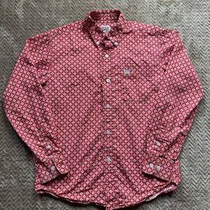 Cinch Boys Button Up Long Sleeve Shirt Red Size Medium 10 Rodeo Cowboy Pocket